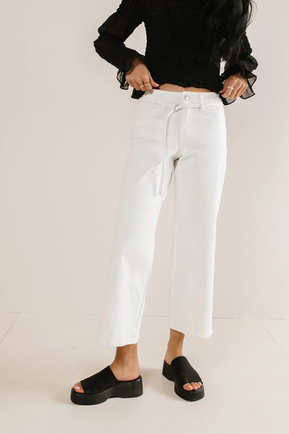 Julia High Waist Wide Leg Jeans for Women - Stretchy Comfort Denim Pants - Trendy Casual & Office Wear - Perfect for Everyday Outfits and Date Nights - FINAL SALE