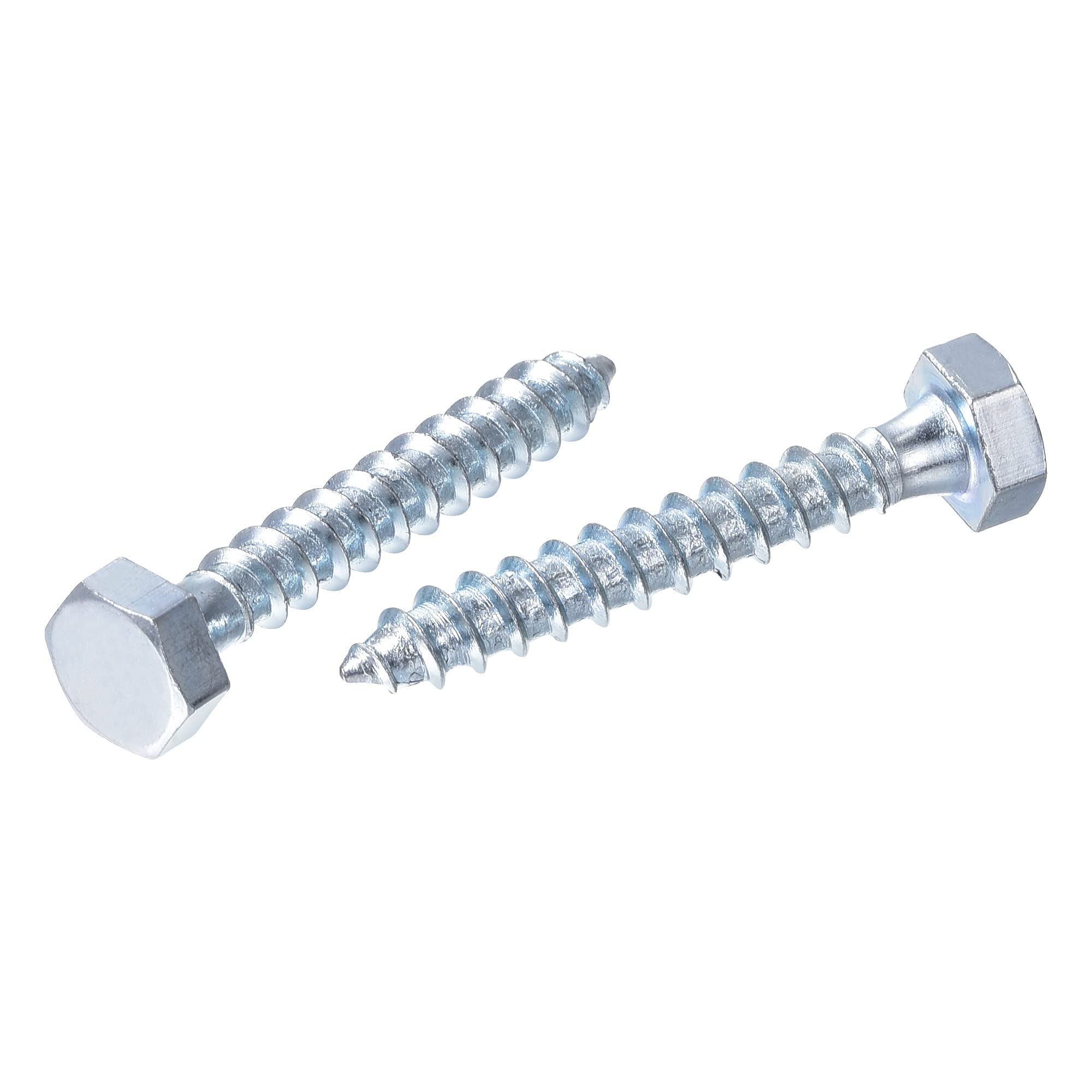 Hex Lag Screws M6 x 40mm Zinc Plated Self-Tapping Bolts for Wood - 25Pcs (Outdoor Furniture & Decking)