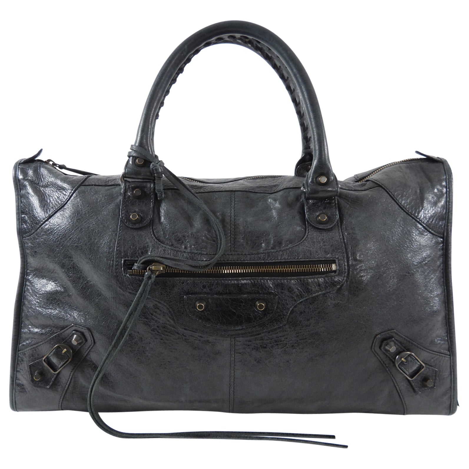 Balenciaga Black Leather City Work Bag for Women - Stylish & Spacious Designer Handbag for Work, Travel & Everyday Use