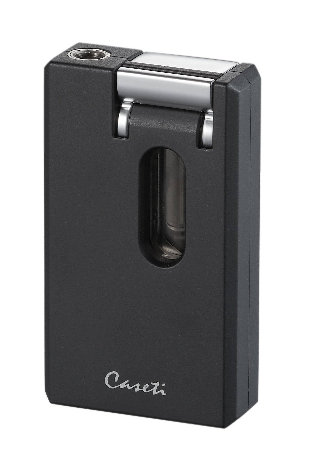 Premium Caseti Urban Flame Lighter & Wedge Cutter - Black | Windproof Butane Lighter with Cigar Cutter | Perfect for Cigars, Candles & Outdoor Use