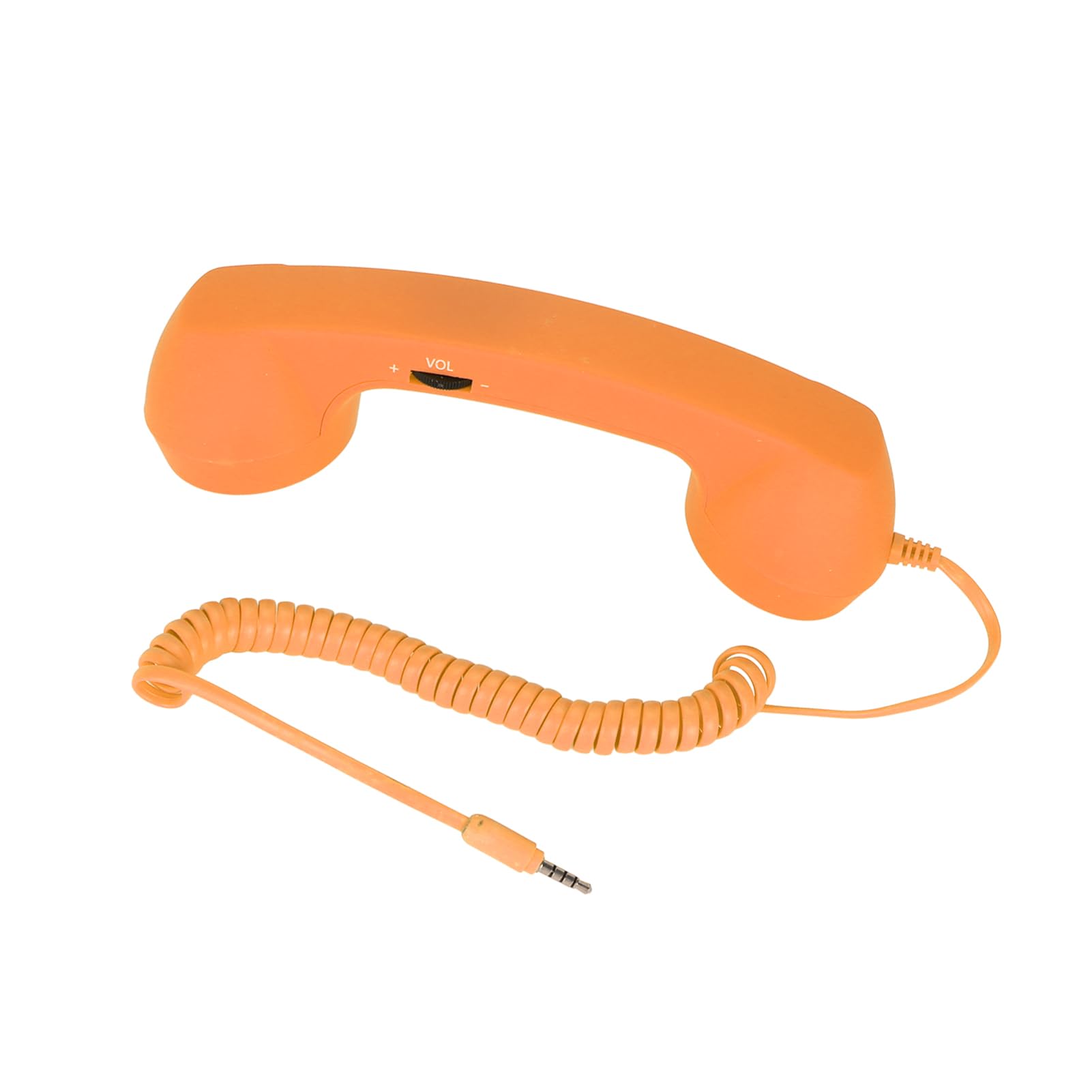 Vintage Retro Telephone Handset with 3.5mm Jack - Orange Cell Phone Receiver Mic & Speaker for Smartphones - Perfect for Nostalgic Calls, TikTok Videos, and Themed Parties