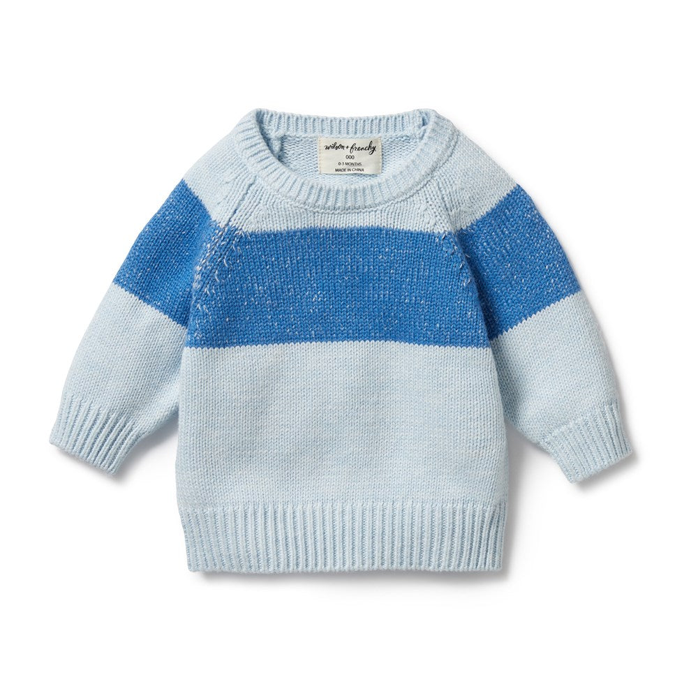 Bluebell Knitted Stripe Jumper Women's Casual Sweater - Cozy Winter Pullover for Outfits, Office & Weekend Wear