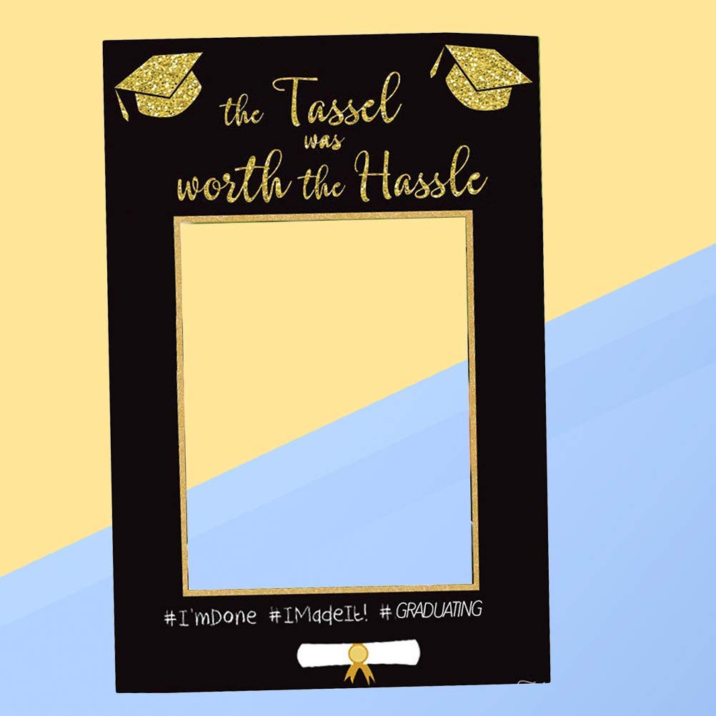 BinaryABC Graduation Photo Booth Picture Frame - 2023 Graduation Party Supplies & Decorations with Glitter - Perfect for Graduation Ceremonies, Parties & Photo Displays