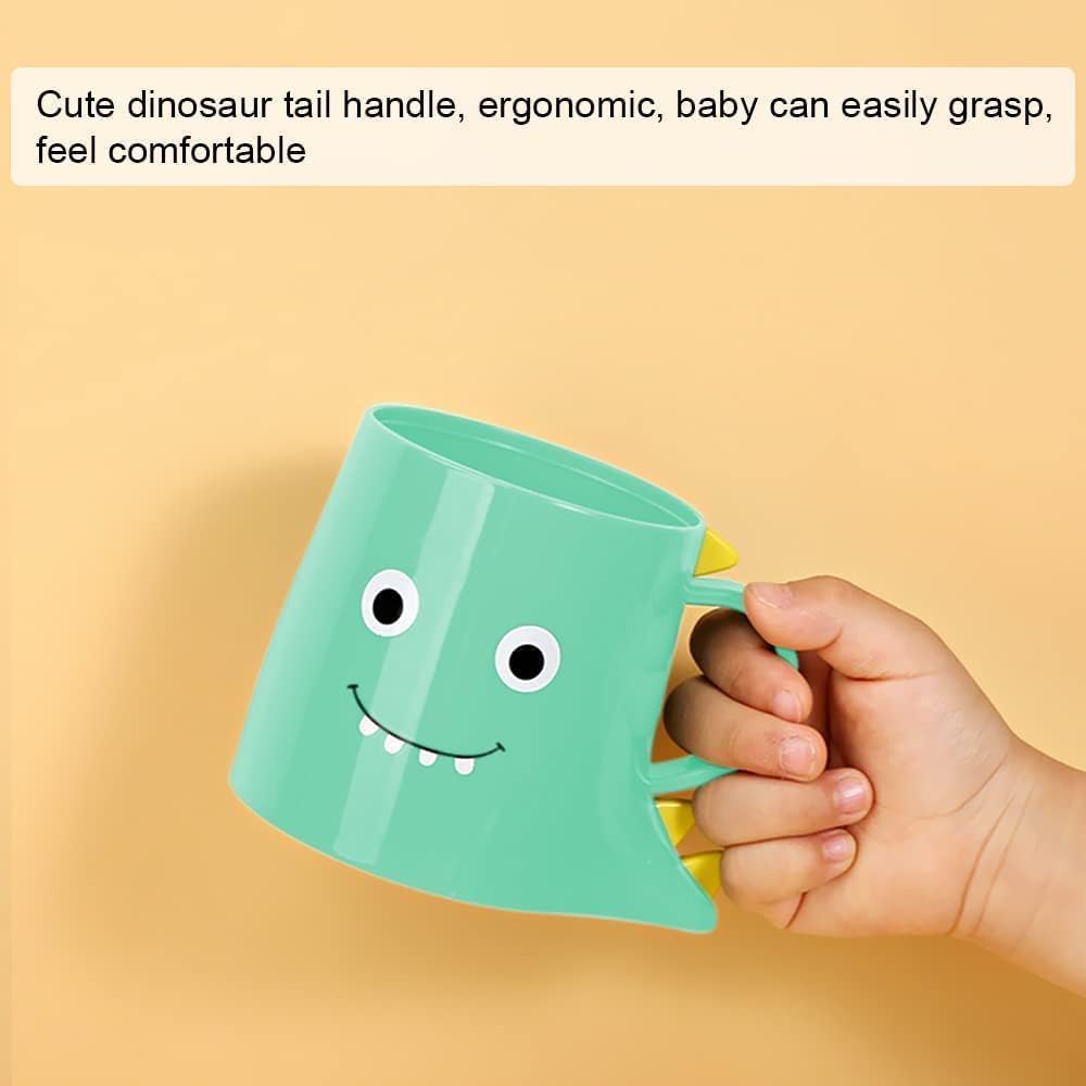 2PCS Plastic Kids Bathroom Cups - Dinosaur Toothbrush Holder & Mouthwash Cup Set, Durable Travel-Friendly Bathroom Tumbler for Home, Camping & Kids Oral Care Routine (Cute Dino Design) - Perfect for Bedroom Countertop, RV Trips & Family Vacation Essentials