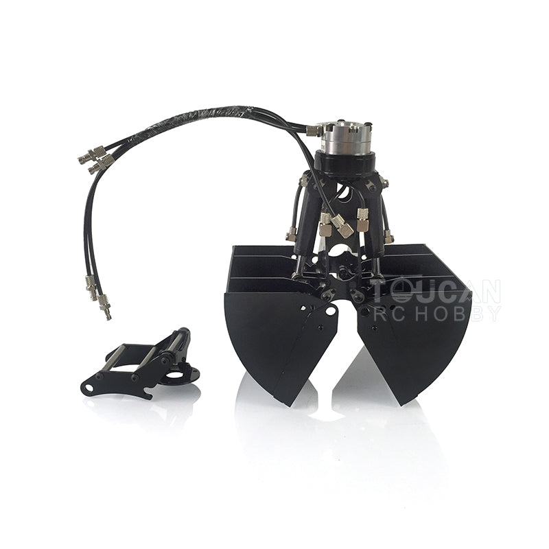 Universal RC Metal Hydraulic Grab Bucket Attachment for 1/14 Scale 946/946-3 Tracked & Wheeled Excavators - DIY Upgrade Parts for Radio Controlled Construction Toys | Perfect for RC Excavator Enthusiasts & Construction Model Collectors