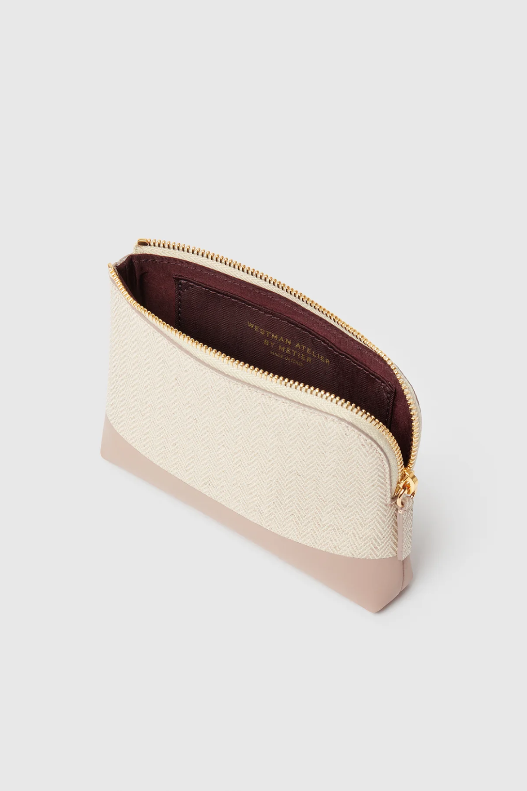 Stylish Herringbone & Mauve Petite Makeup Pouch - Perfect for Travel, Everyday Essentials & Gift Giving