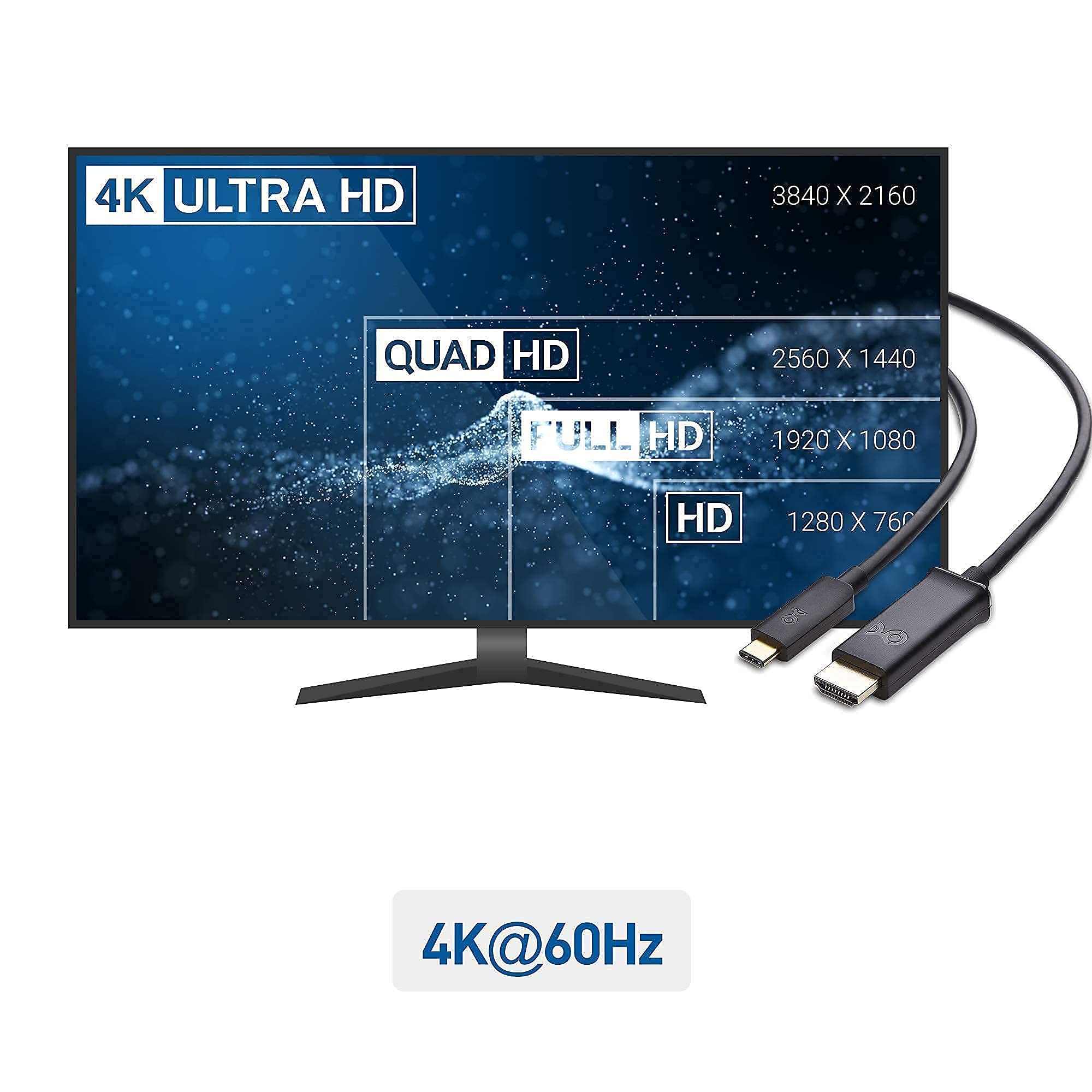 Premium USB C to DisplayPort Cable 8K 60Hz & USB C to HDMI Cable 4K 60Hz - 6ft Thunderbolt 3 Compatible for MacBook Pro, Dell XPS, Gaming Monitors & Home Theater Setup