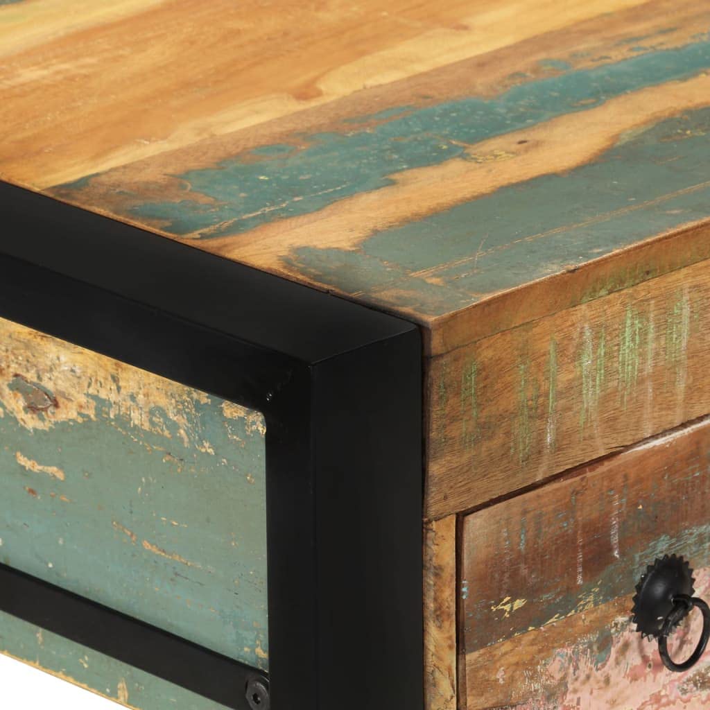 SKM Solid Reclaimed Wood Desk - 3276 | Rustic Industrial Home Office Furniture for Modern Workspace & Study Room