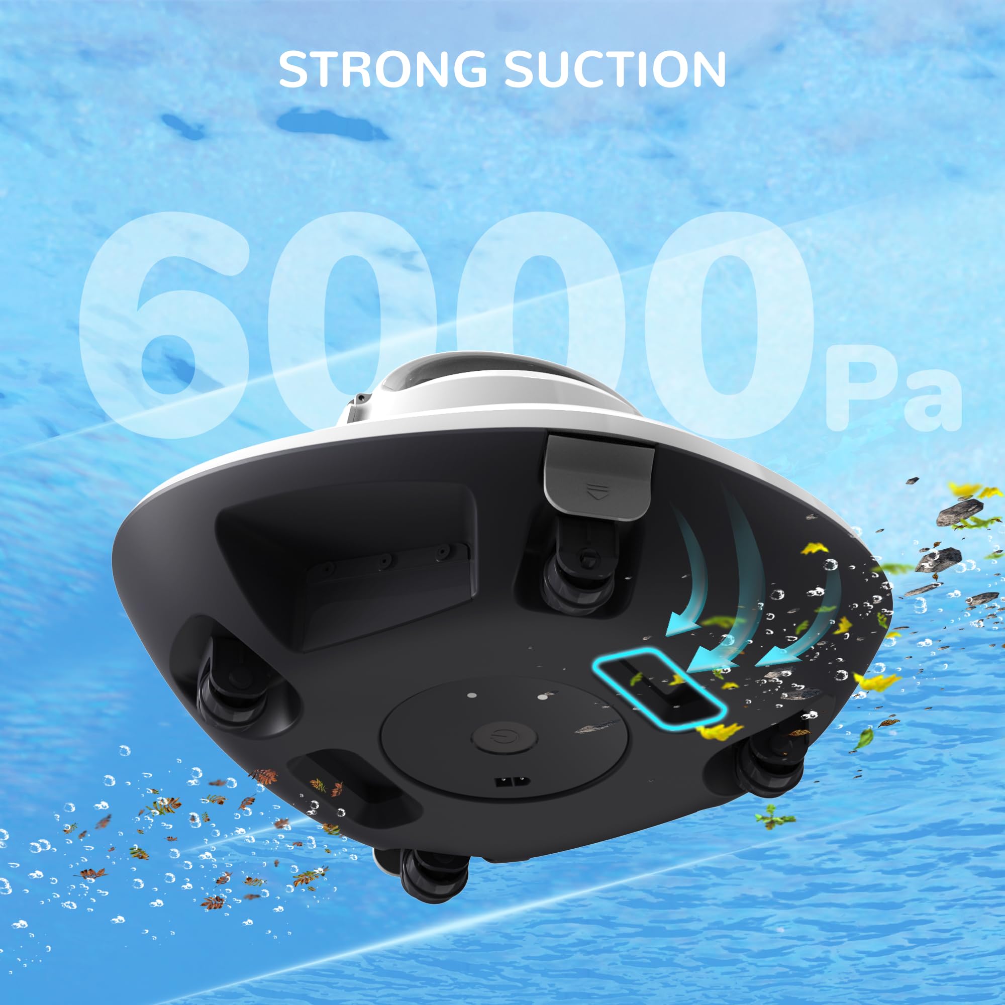 Automatic Robotic Pool Cleaner - Cordless Underwater Vacuum for Above Ground & Inground Swimming Pools with Top Handle & Auto-Docking System | Efficient Water Cleaning for Home, Vacation Houses & Commercial Pools