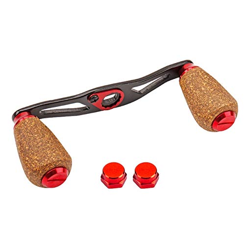 SHANG-JUN 74MM & 85MM Aluminum Alloy Fishing Reel Handle with Wooden Knobs - Baitcasting Reel Replacement Parts, DIY Accessories for Surf Fishing & Rock Fishing - Perfect for Saltwater & Freshwater Anglers