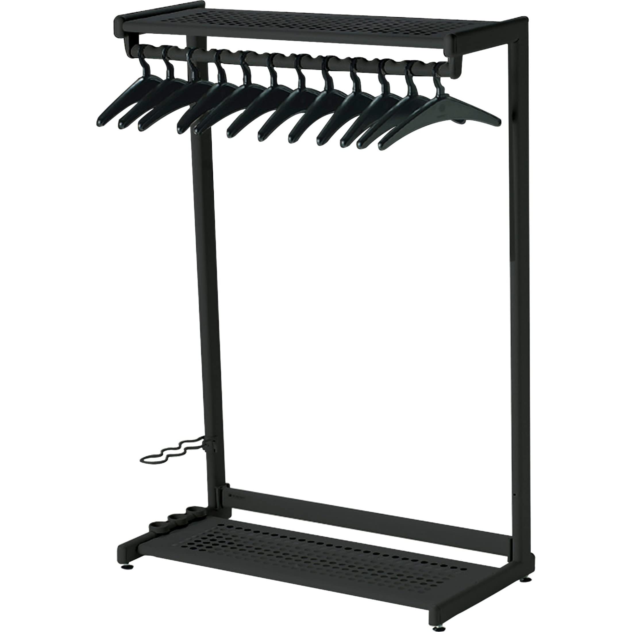 Quartet 48-Inch Freestanding Two-Shelf Garment Rack with 12 Hangers - Heavy Duty Clothes Organizer for Bedroom, Closet & Laundry Room - Black (20224)