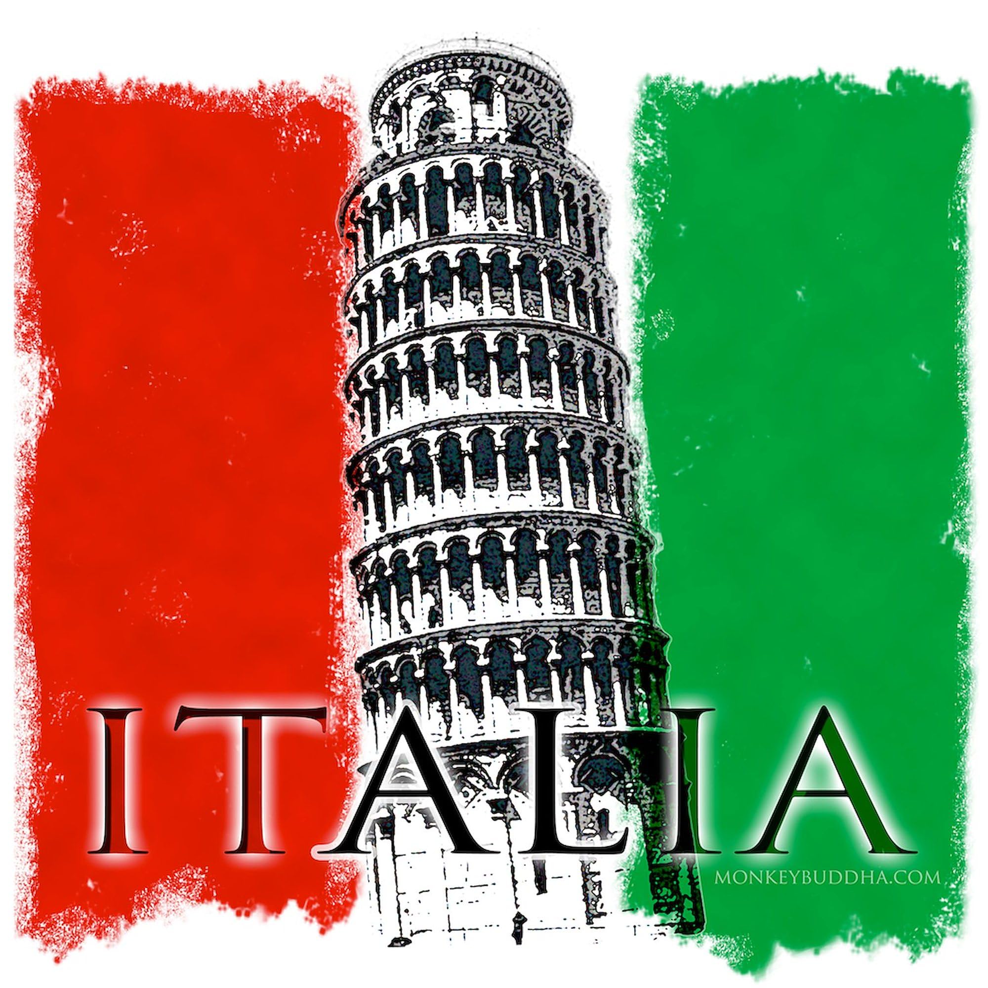 Pisa Italian Flag Tote Bag - Natural Canvas Reusable Shopping Bag with Italian Design | Perfect for Groceries, Beach Trips & Travel