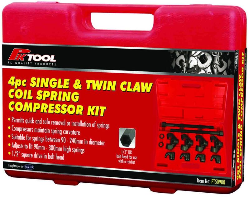 2-Piece Coil Spring Compressor Kit - Twin & Single Claw with 300mm Screw for Car Suspension Repair | Automotive DIY Tool for Strut Replacement & Spring Maintenance