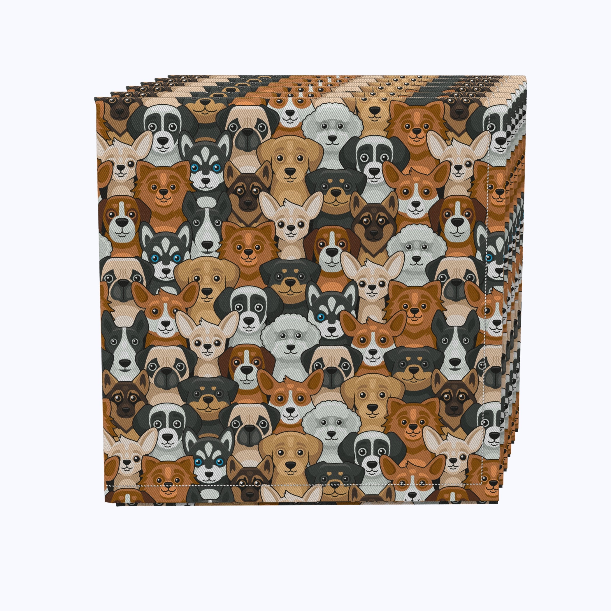 Happy Dog Design Paper Napkins for Parties, Pet Lovers & Home Decor - 50 Count Disposable Dinner Napkins for Birthday, BBQ & Holiday Celebrations