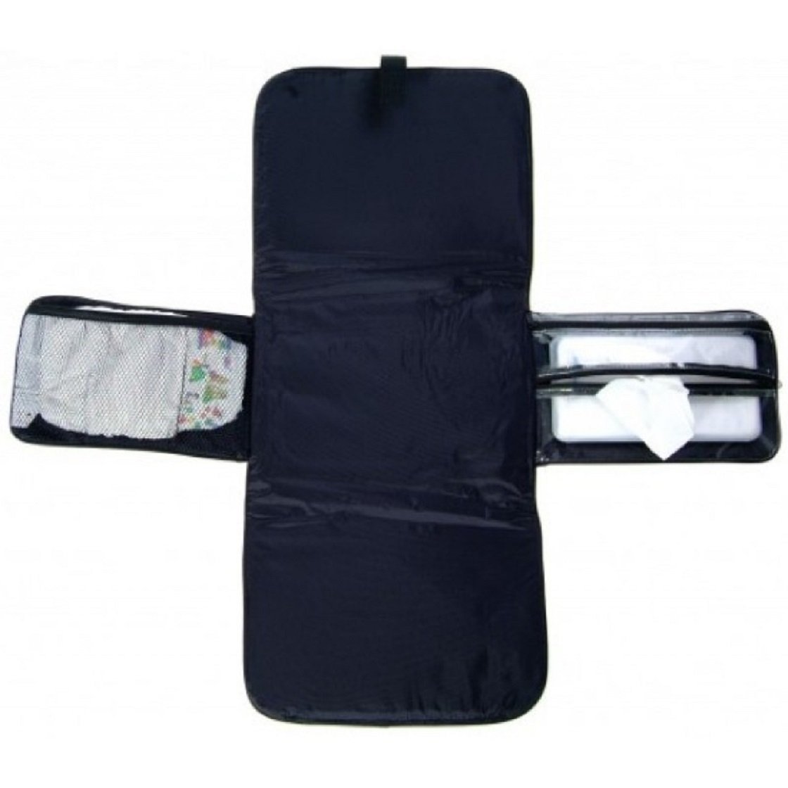 Premium Changing Pad Wallet - Stylish Vespa Stripe Black/Black Design - Perfect for Baby Diaper Bags, Nursery Essentials & On-the-Go Parents