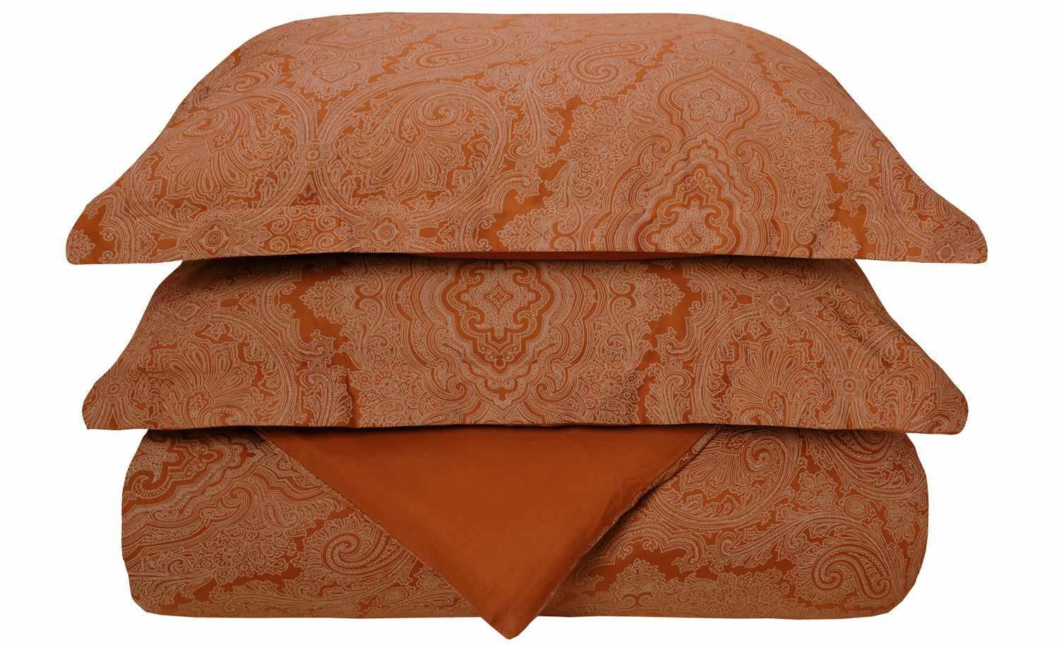Luxury 600 Thread Count Cotton Blend Italian Paisley Duvet Cover Set - King Size Bedding for Elegant Master Bedroom Decor