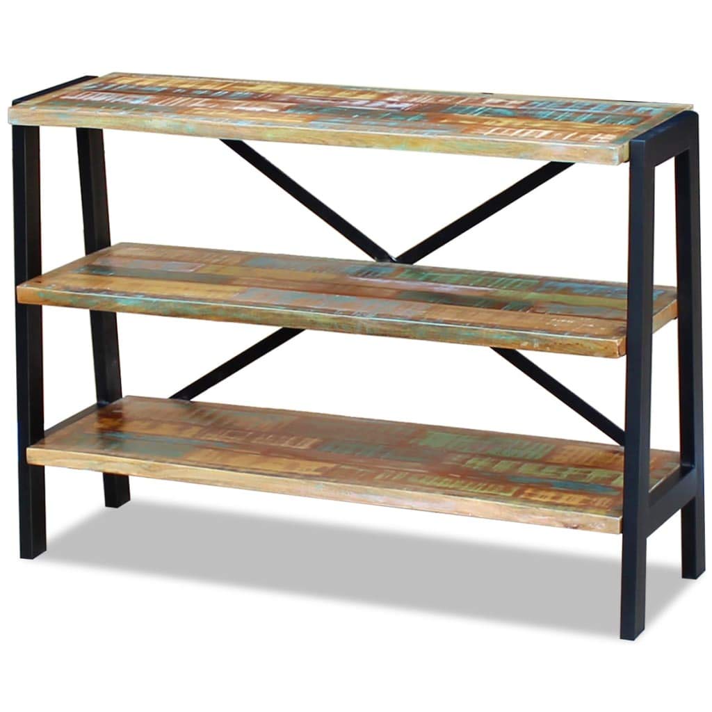 3-Tier Solid Reclaimed Wood Sideboard Cabinet - Rustic Storage Cabinet for Living Room, Dining Room, Bedroom & Kitchen - Perfect for Hallway Storage, Buffet Serving & Home Organization