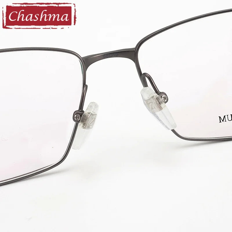 Men's Titanium Square Full Rim Eyeglasses 27448 – Lightweight Durable Frame for Work, Reading & Everyday Use