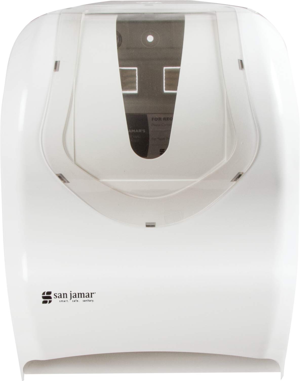 San Jamar Summit Smart System with IQ Sensor Paper Towel Dispenser - Touchless Operation for Standard & 4-Inch Core Rolls - Ideal for Bathrooms, Kitchens, Restaurants & Office Spaces - White Plastic Hygienic Solution