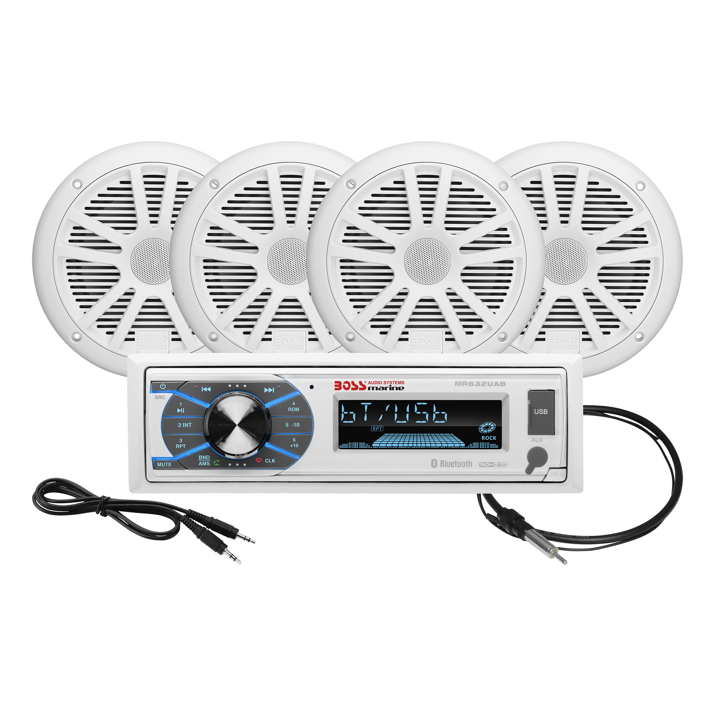 BOSS Audio Systems MCK632WB.64 Marine Boat Stereo System with 6.5