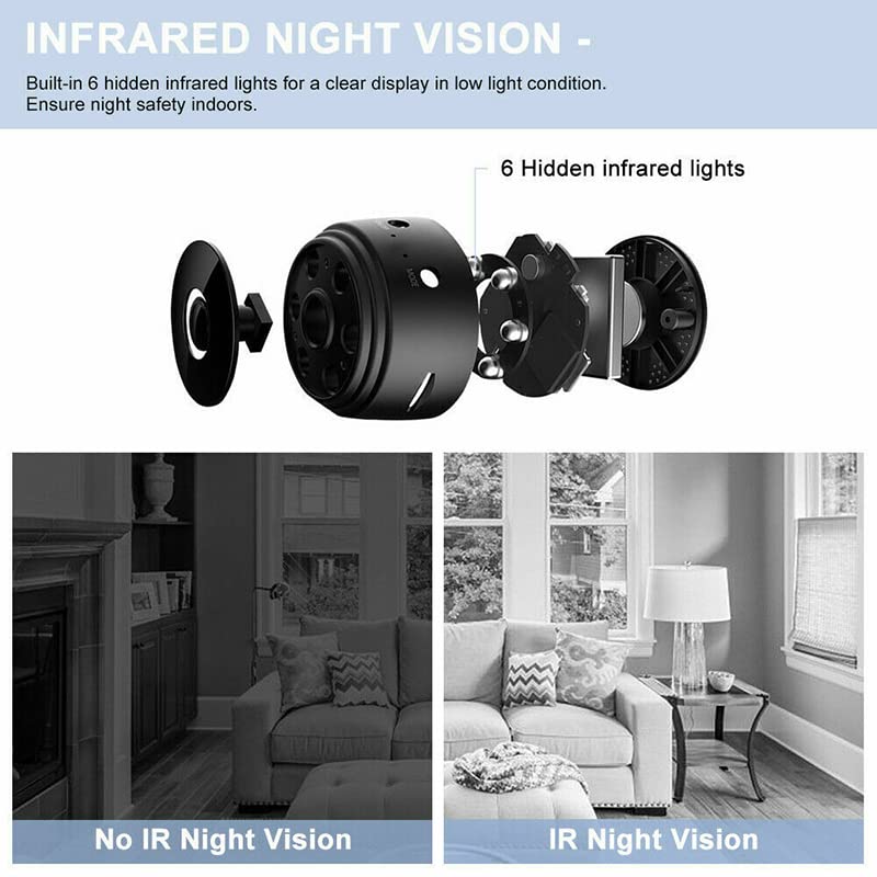 KMOCEPLY Mini Spy Camera - 1080P HD Wireless Hidden Camera with Night Vision & Motion Detection | Portable Nanny Cam, Baby Monitor & Home Security Surveillance for Indoor/Outdoor Use