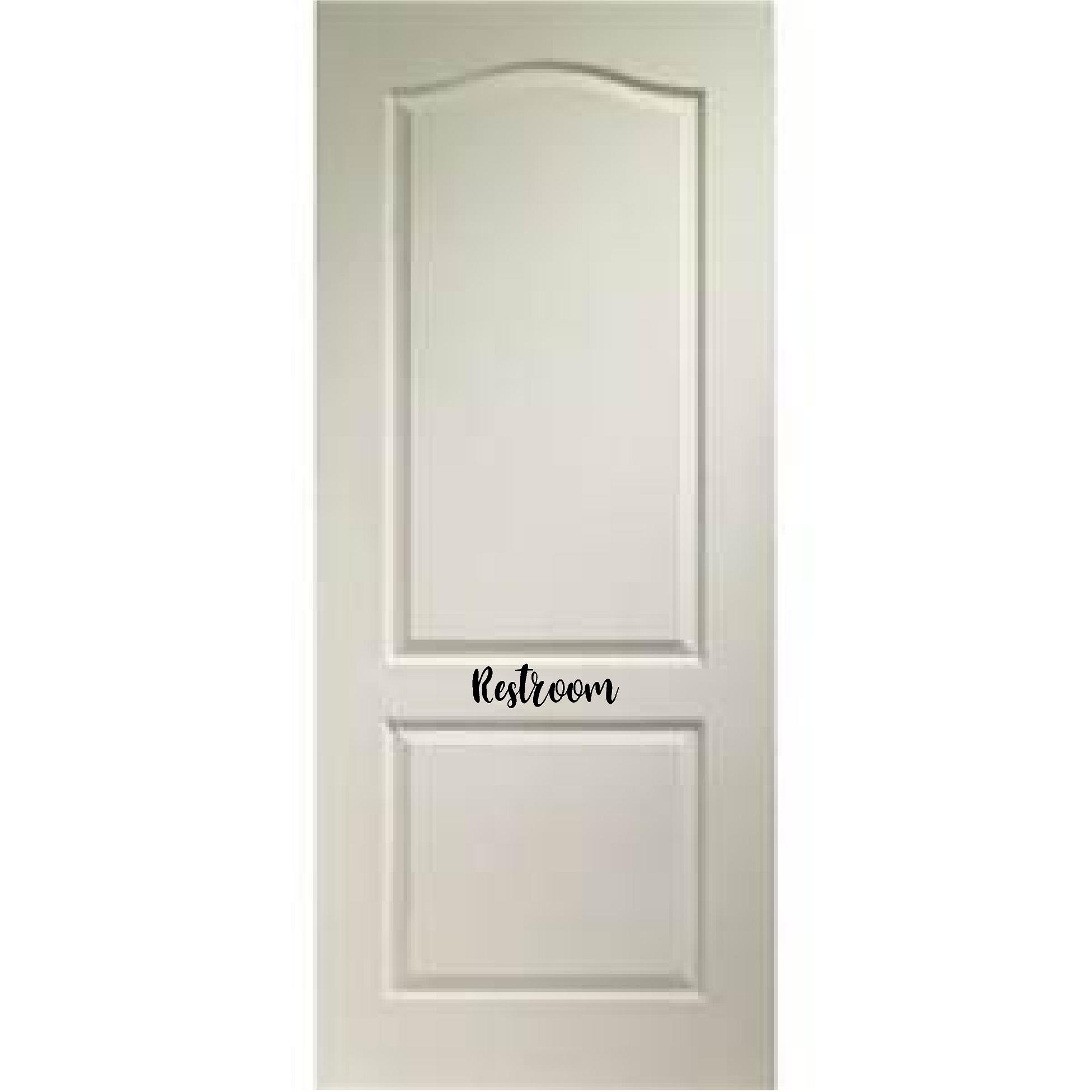 CreativeSignsnDesigns Vinyl Door Decal for Pantry, Restroom, Closet, Laundry & Office - Self-Adhesive Home Decor Sign (White) - Perfect for Bathroom, Toilet & Cabinet Organization