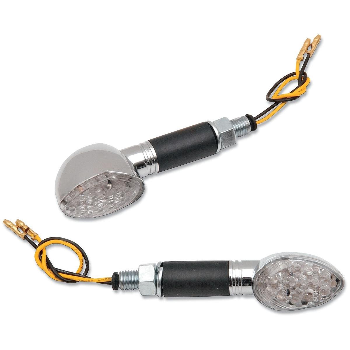K&S LED Ultra Mini-Marker Lights - Oval Black Long Stem with 15 LEDs (25-8930) - Perfect for Truck, Trailer, and RV Safety Lighting