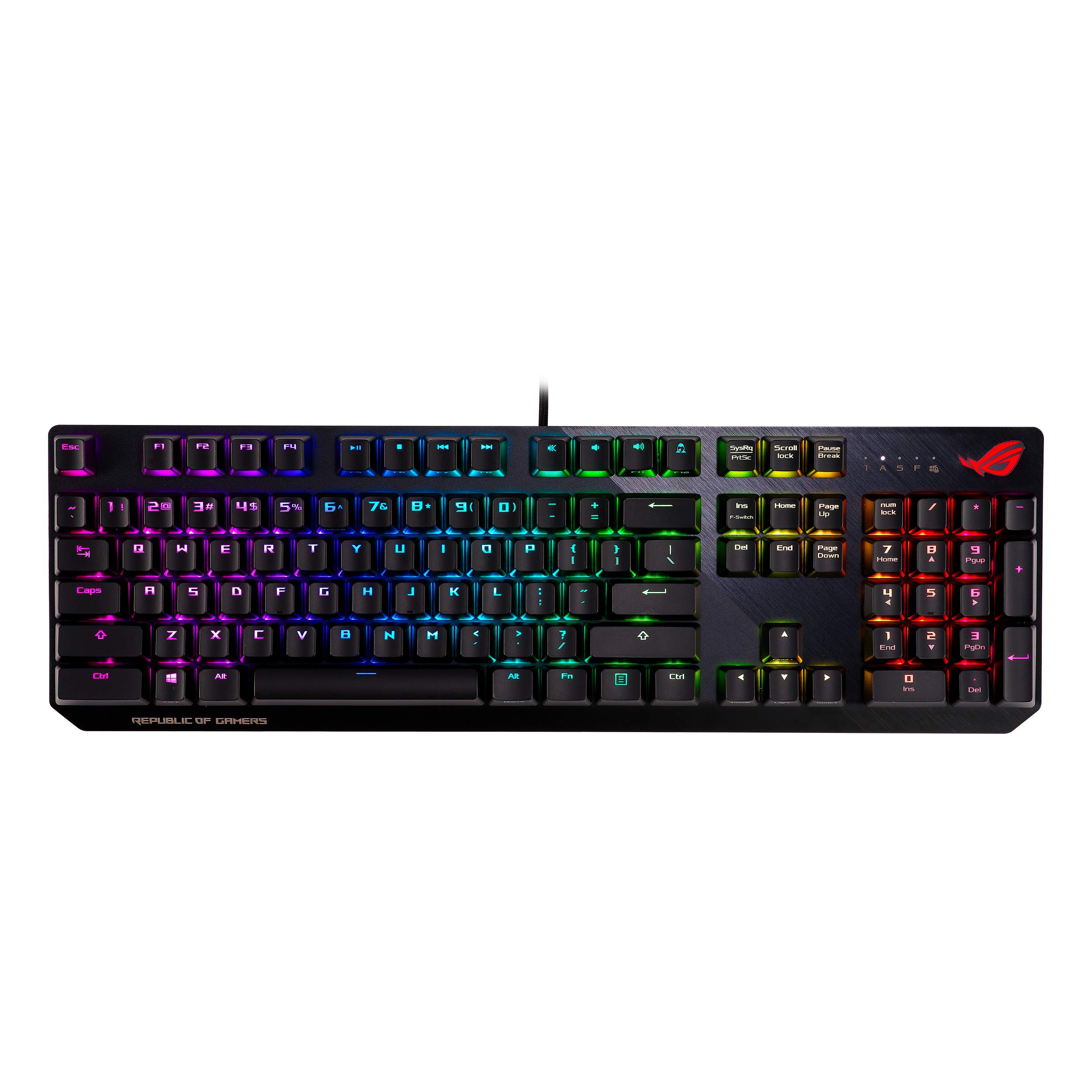 ASUS ROG Strix Scope RGB Mechanical Gaming Keyboard - Cherry MX Speed Silver Switches, 2X Wider Ctrl Key for FPS Precision | Ergonomic Wired Keyboard for PC Gamers | Perfect for Competitive Gaming, Streaming & Office Work