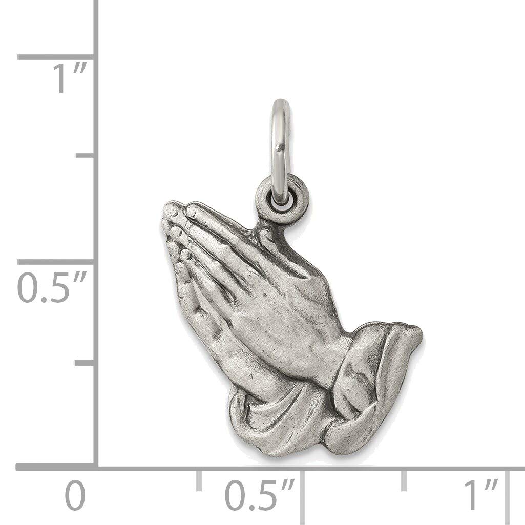 Bonyak Sterling Silver Praying Hands Charm - Vintage Religious Jewelry for Women - Perfect for Gifts, Prayer, and Faith-Based Occasions