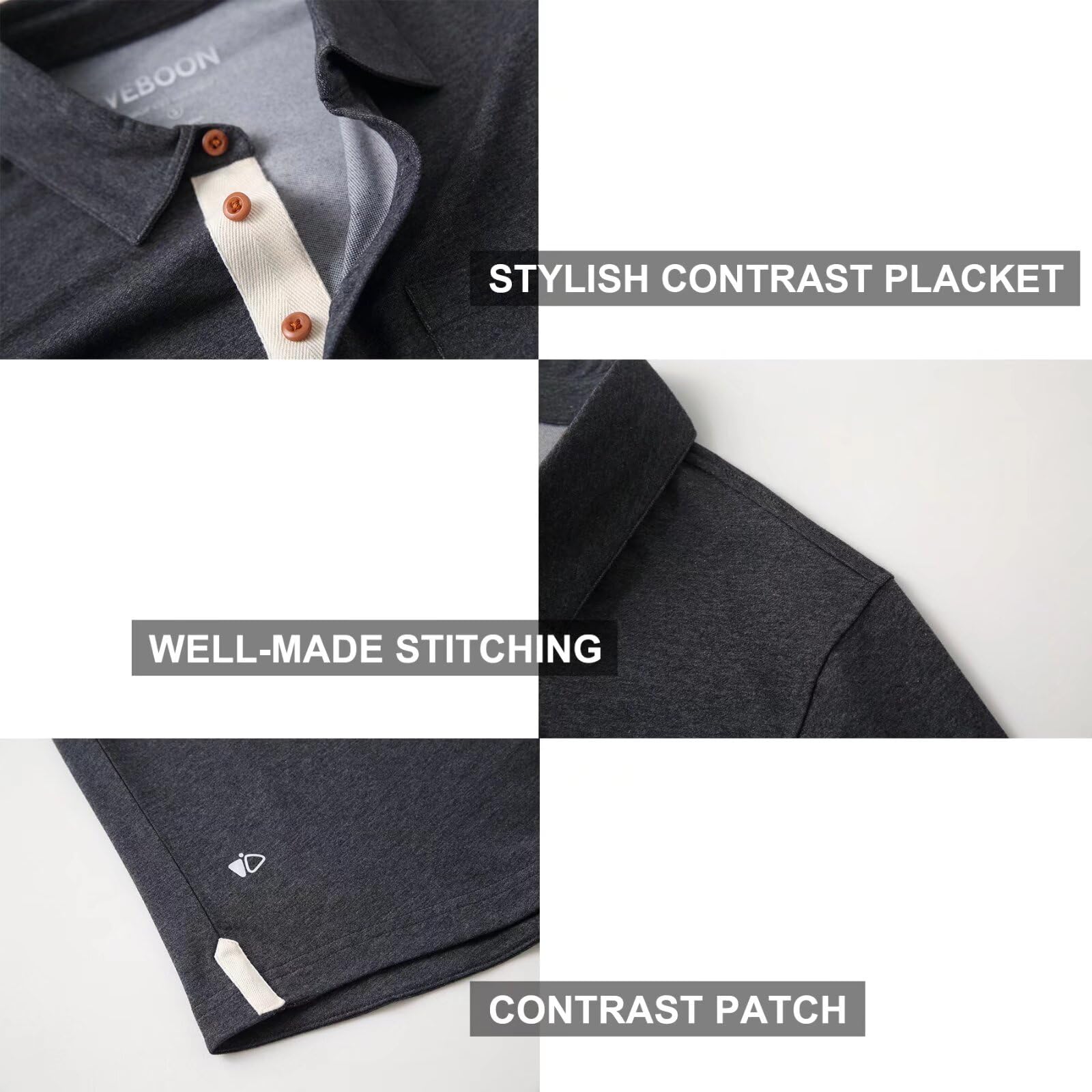 Men's Long & Short Sleeve Polo Shirts - Breathable Cotton Blend Casual Shirt with Pocket & Drop Cut Collar | Perfect for Golf, Office & Everyday Wear