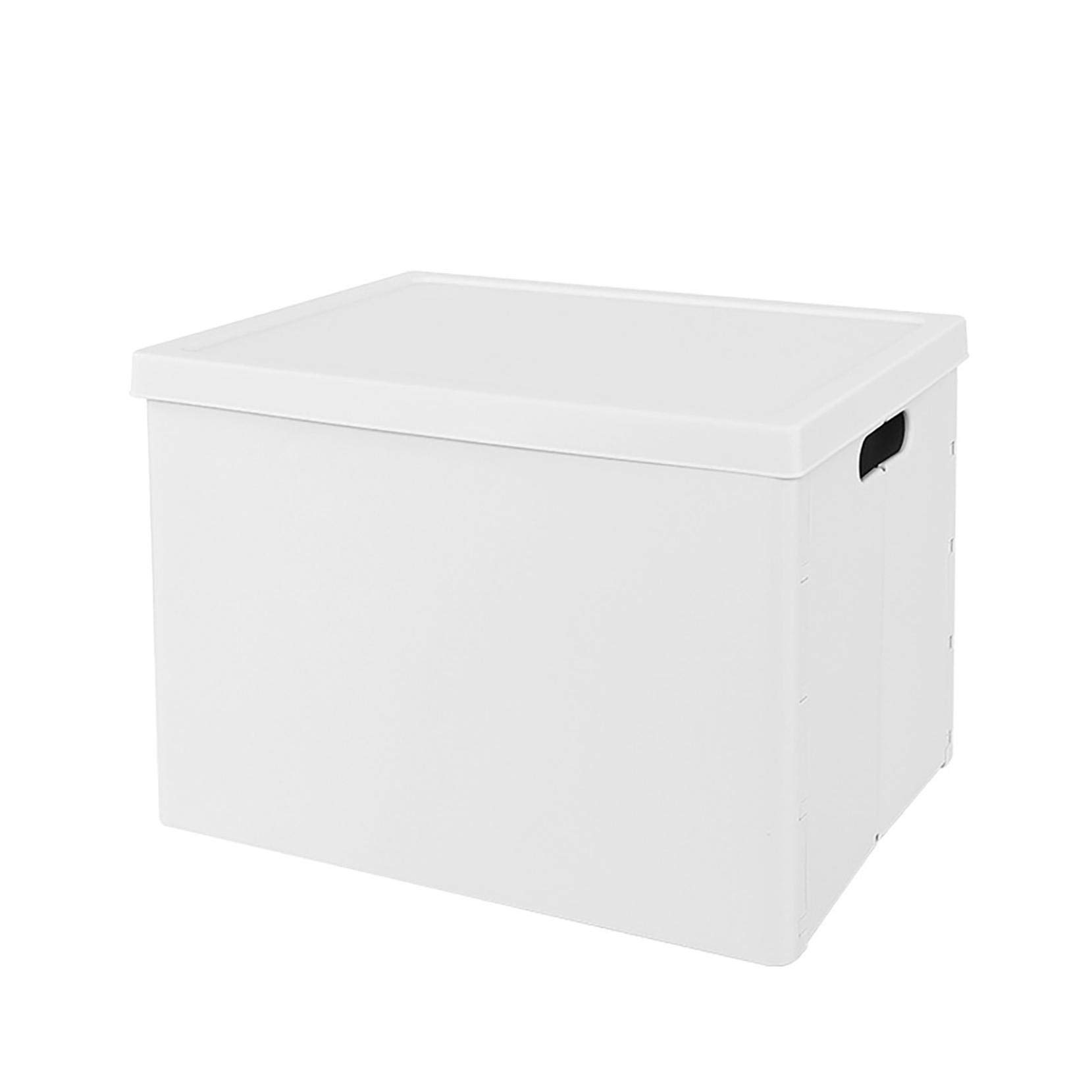 Collapsible Storage Box with Lid - Large Plastic Organizer for Toys, Clothes & Home Organization - Multicolor Foldable Storage Bin for Kids Playroom, Closet & Shelf Drawers