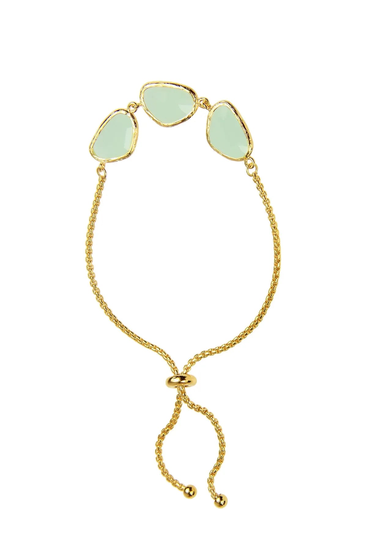 Gemstone Triple Pendant Toggle Bracelet - Elegant Adjustable Beaded Jewelry for Women | Perfect for Parties, Weddings & Everyday Wear
