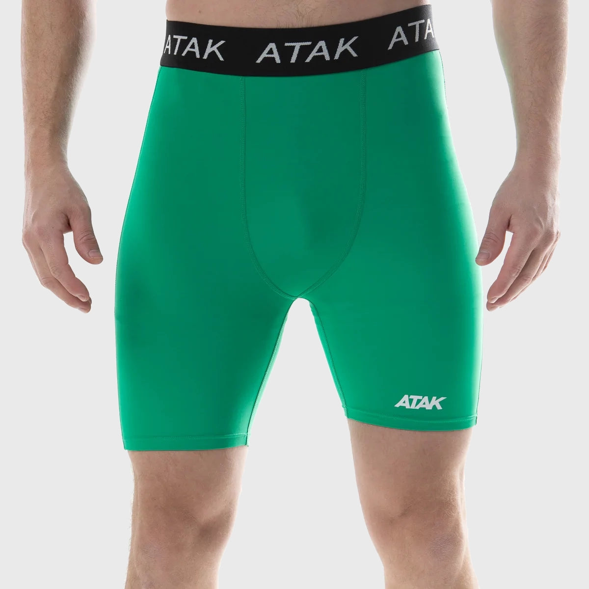 ATAK Sports Men's Compression Shorts - Breathable Workout Shorts for Running, Gym & Training - Moisture Wicking Athletic Underwear (Green)