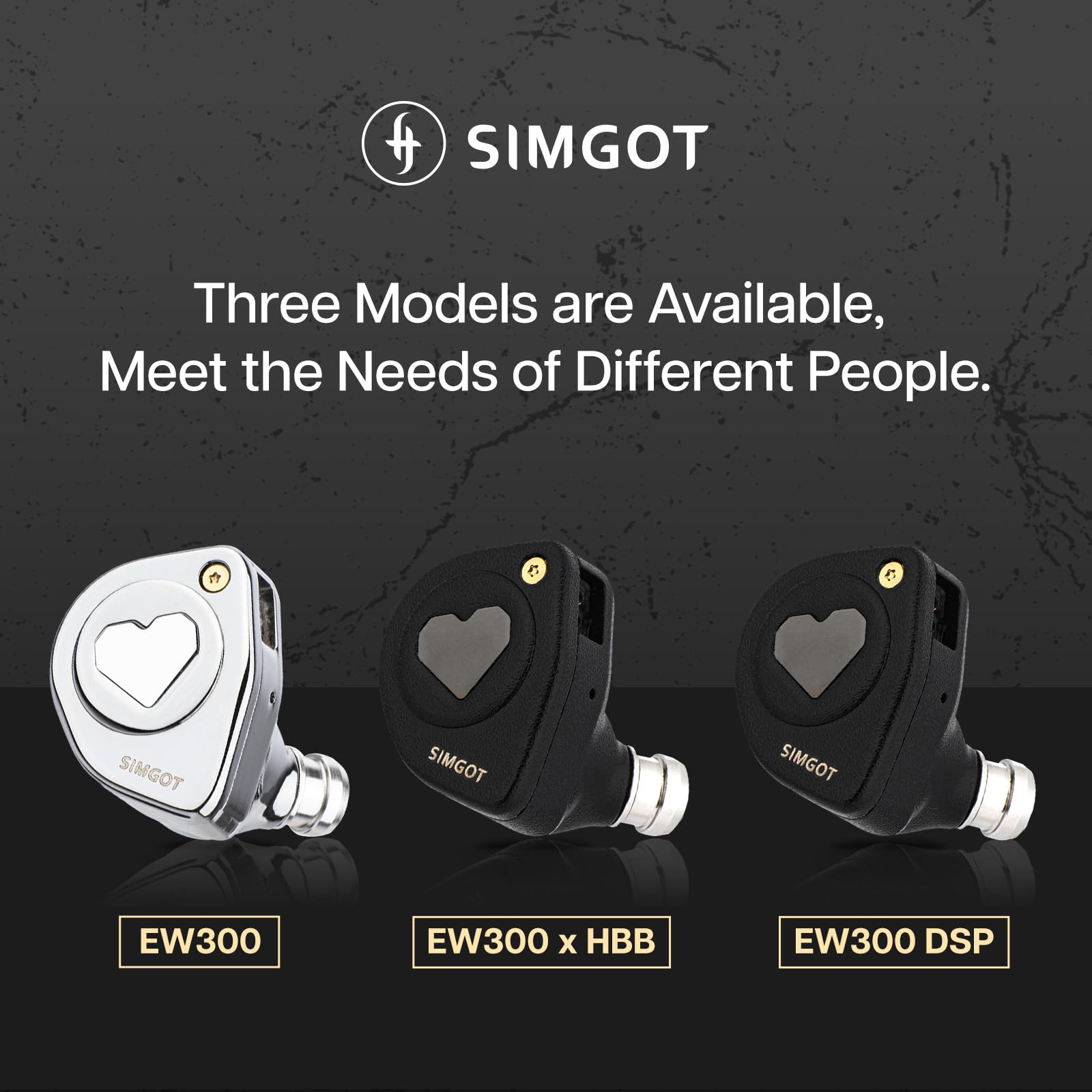 SIMGOT EW300 Hybrid Driver In-Ear Monitors - 1DD+1Planar+1PZT Wired Audiophile Earbuds with Detachable Nozzles & Silver-Plated OFC Cable for Gaming, Music Listening & Professional Audio (Standard Edition)