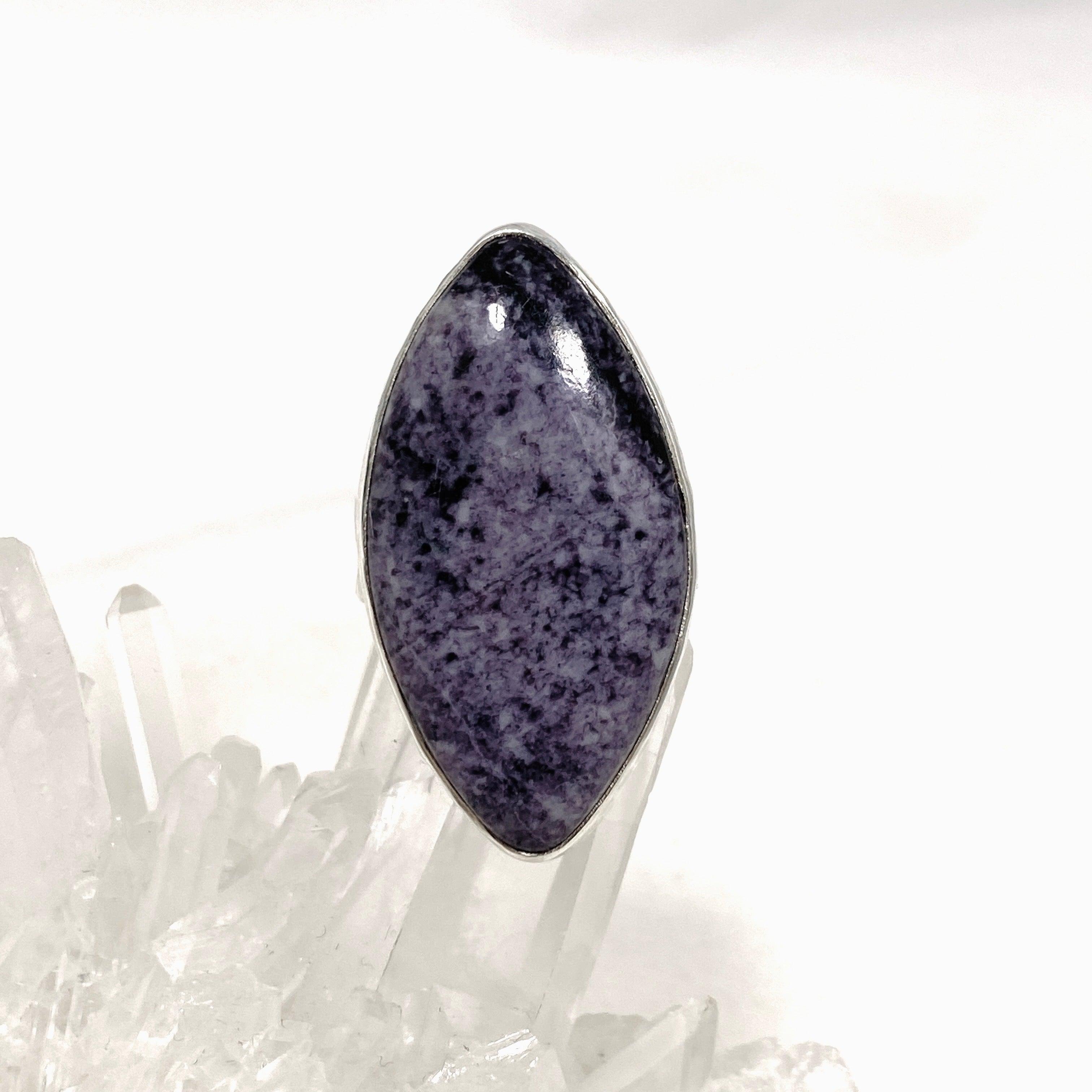 Kammererite Marquise Ring with Hammered Band - Size 11 KRGJ3142 - Elegant Statement Jewelry for Weddings & Special Occasions