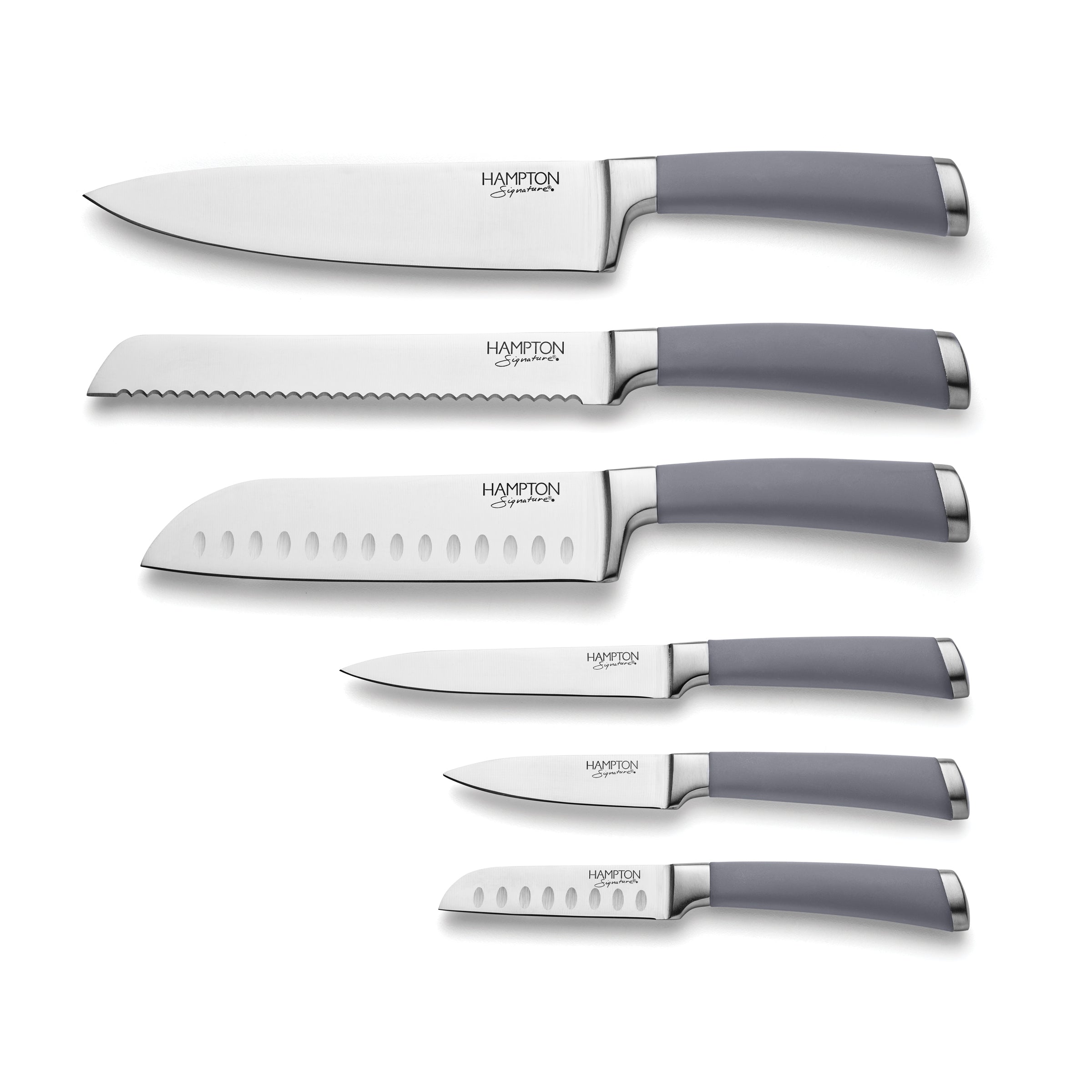 Premium 7-Piece Textured Cutlery Block Set - Stainless Steel Knives with Wooden Holder - Perfect for Kitchen, Dining Table & Gift Giving
