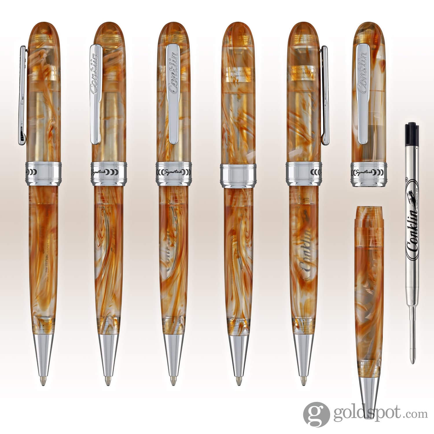 Conklin Symetrik Ballpoint Pen - Caramel Sundae Color - Premium Writing Instrument for Office, School & Gifts - Smooth Ink Flow for Professional & Everyday Use