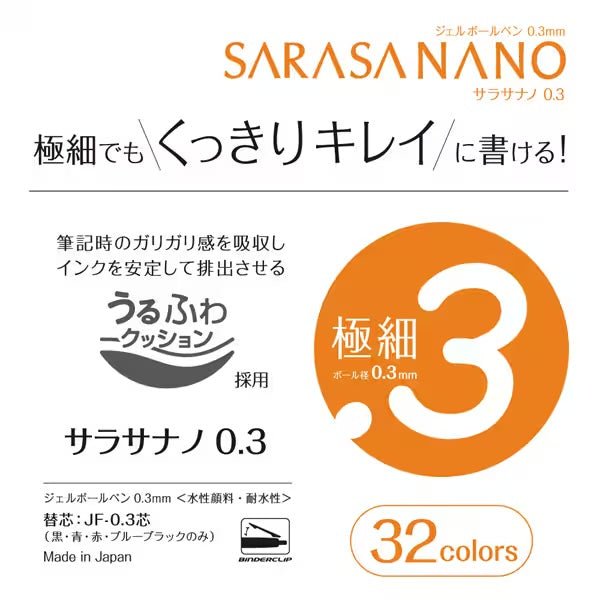 Zebra Sarasa Nano Gel Ink Pen 4-Color Set - Smooth Writing 0.4mm Fine Tip Pens for Journaling, Note Taking & Office Work - Black, Blue, Red, Green Ink