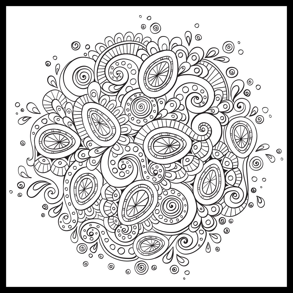 Magic Murals Swirly Egg Mandela ColorMe! Wall Mural - Premium Adult Coloring Wallpaper for Stress Relief & Home Decor - Perfect for Living Rooms, Bedrooms & Meditation Spaces