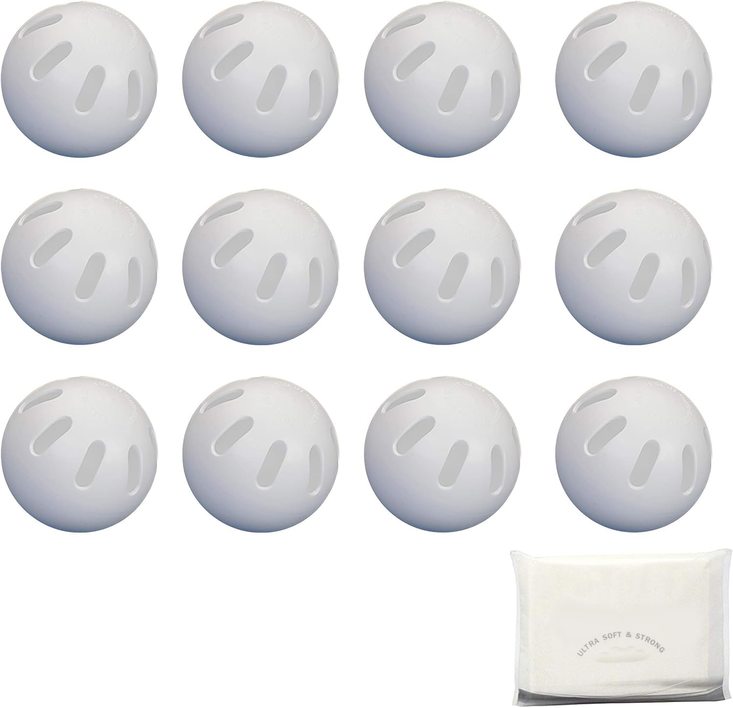 Official Size Wiffle Ball Baseballs - 12 Pack for Backyard, Park, and Beach Fun - Perfect for Kids, Adults, and Family Outdoor Games