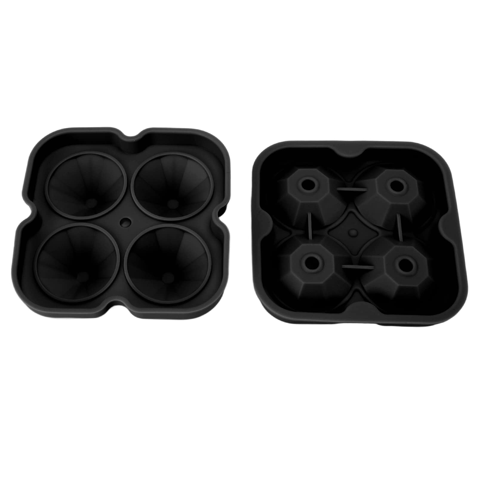 Eco-Friendly Silicone Ice Cube Trays - BPA Free, Microwave Safe, Reusable for Cocktails, Drinks & Candy Making - Perfect for Parties, Home Bars & Kitchen Use (Black)
