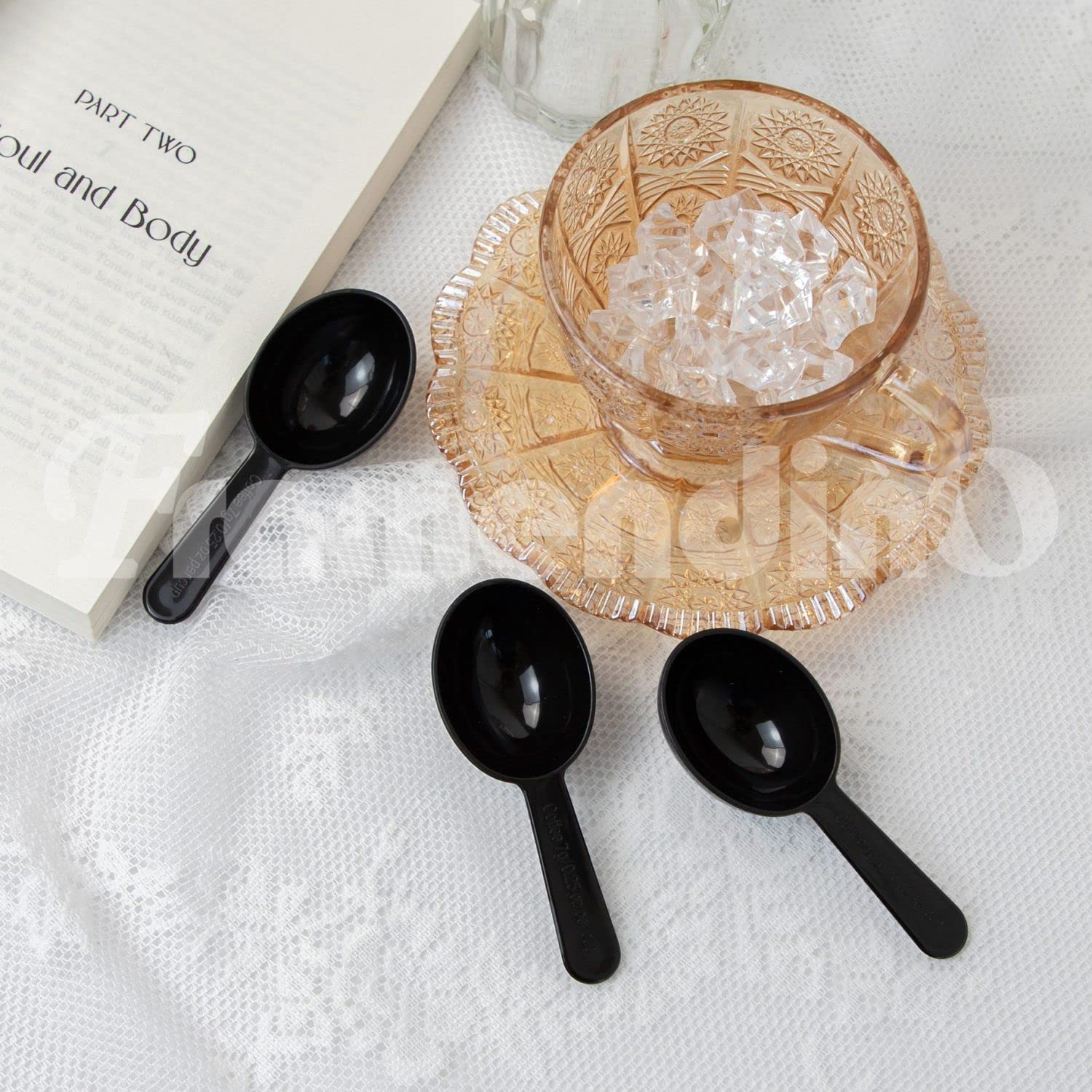 10-Pack Black Plastic Coffee Measuring Spoons - 7g Short Handle Scoops for Tea, Sugar, Cereal, Milk Powder & Spices | Perfect for Baking, Cooking & Coffee Brewing at Home or Cafe