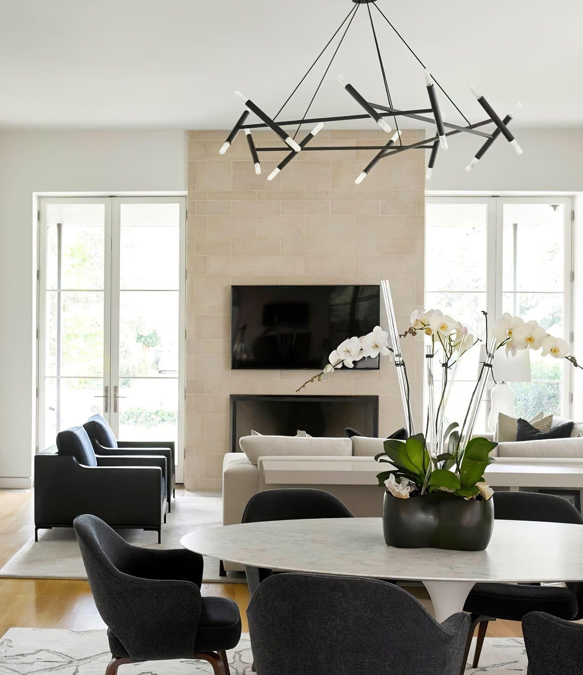 Elegant Le Diamant Crystal Chandelier - Luxury Ceiling Light Fixture for Dining Room, Living Room & Bedroom Decor