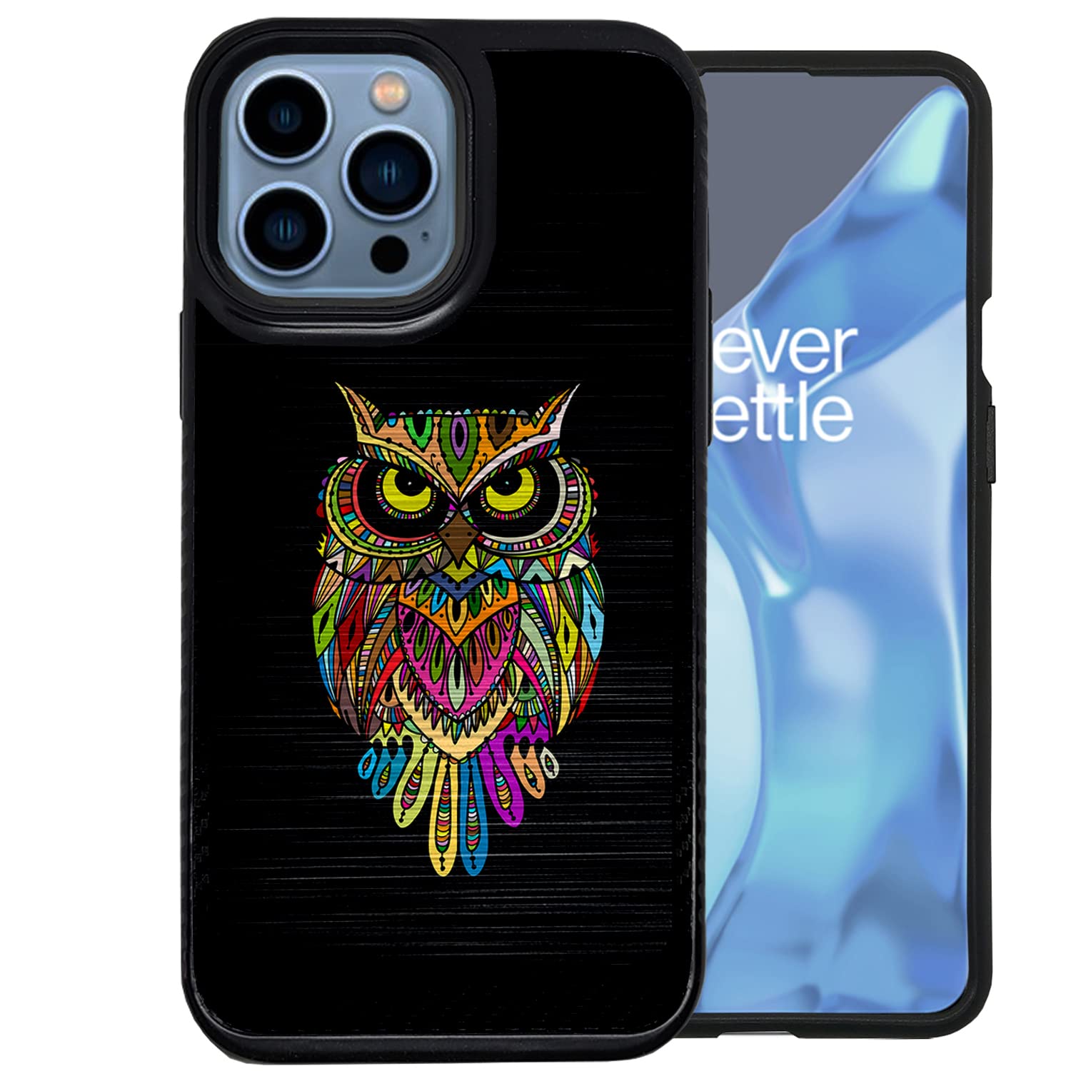 Heavy Duty Shockproof Case for Apple iPhone 13 Pro Max - Slim Brushed Armor Design with Secure Grip (Colorful Owl Pattern) | Perfect for Outdoor Activities, Work & Everyday Protection