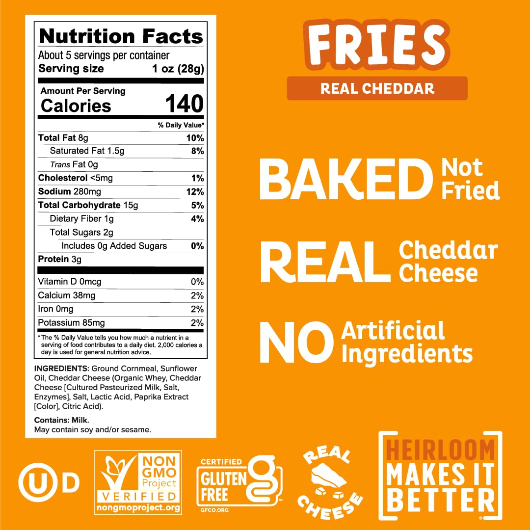 Pipcorn Heirloom Snack Fries Variety Pack - 6 Pack of 5oz Bags with Truffle, Cheddar & Fiery Cheddar Flavors | Gluten Free Healthy Snacks | Perfect for Parties, Movie Nights & On-the-Go Snacking