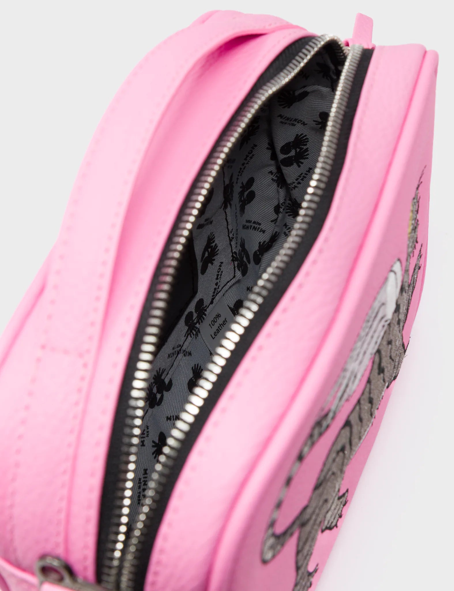 Verto Soft Neon Pink Leather Crossbody Bag with Winged Tiger Embroidery - Stylish Women's Handbag for Casual Outings, Parties & Travel Accessories