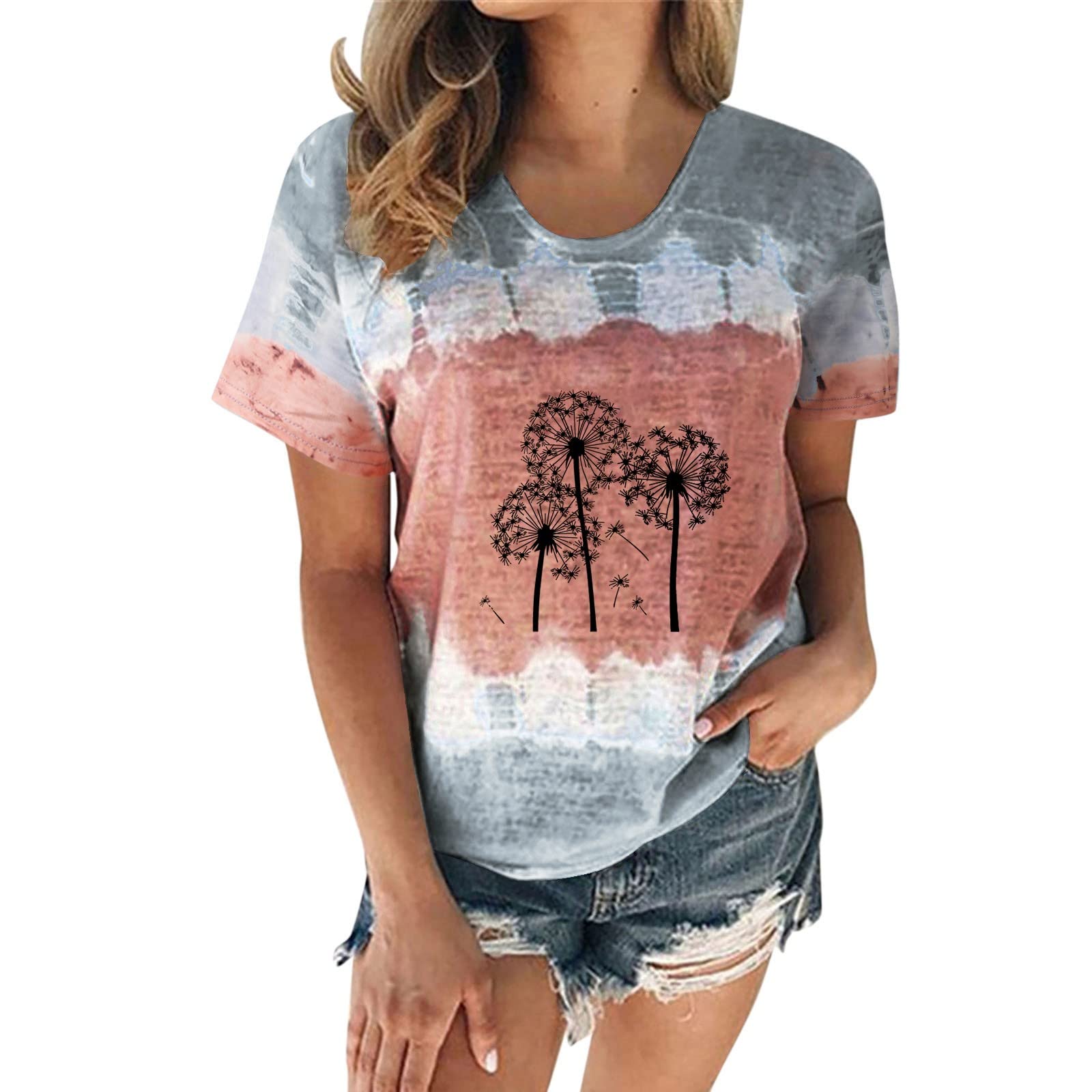 Trendy Plus Size Women's Short Sleeve V-Neck Printed T-Shirt - Casual Blouse for Everyday Wear | Perfect for Work, Dating & Weekend Outfits