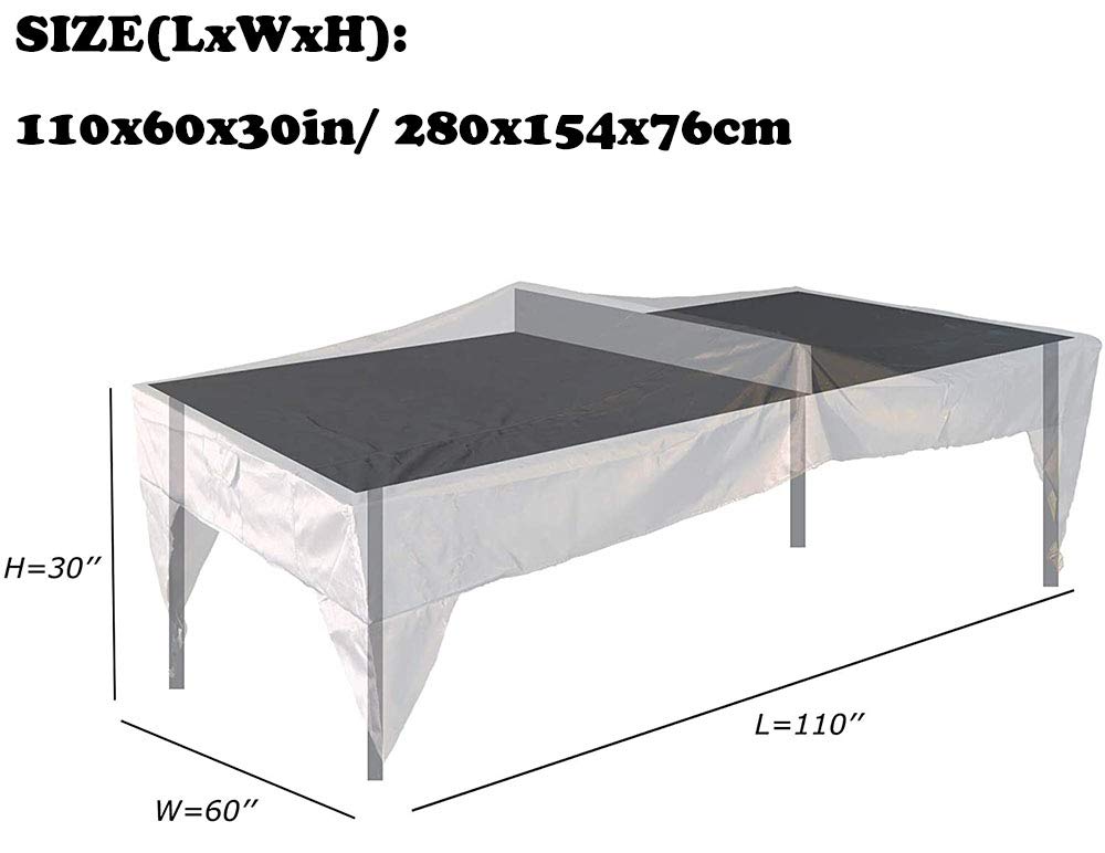 **Waterproof Outdoor Ping Pong Table Cover - Heavy-Duty Protective Cover for Foldable & Upright Table Tennis Tables | Perfect for Patio, Backyard & Garage Use**