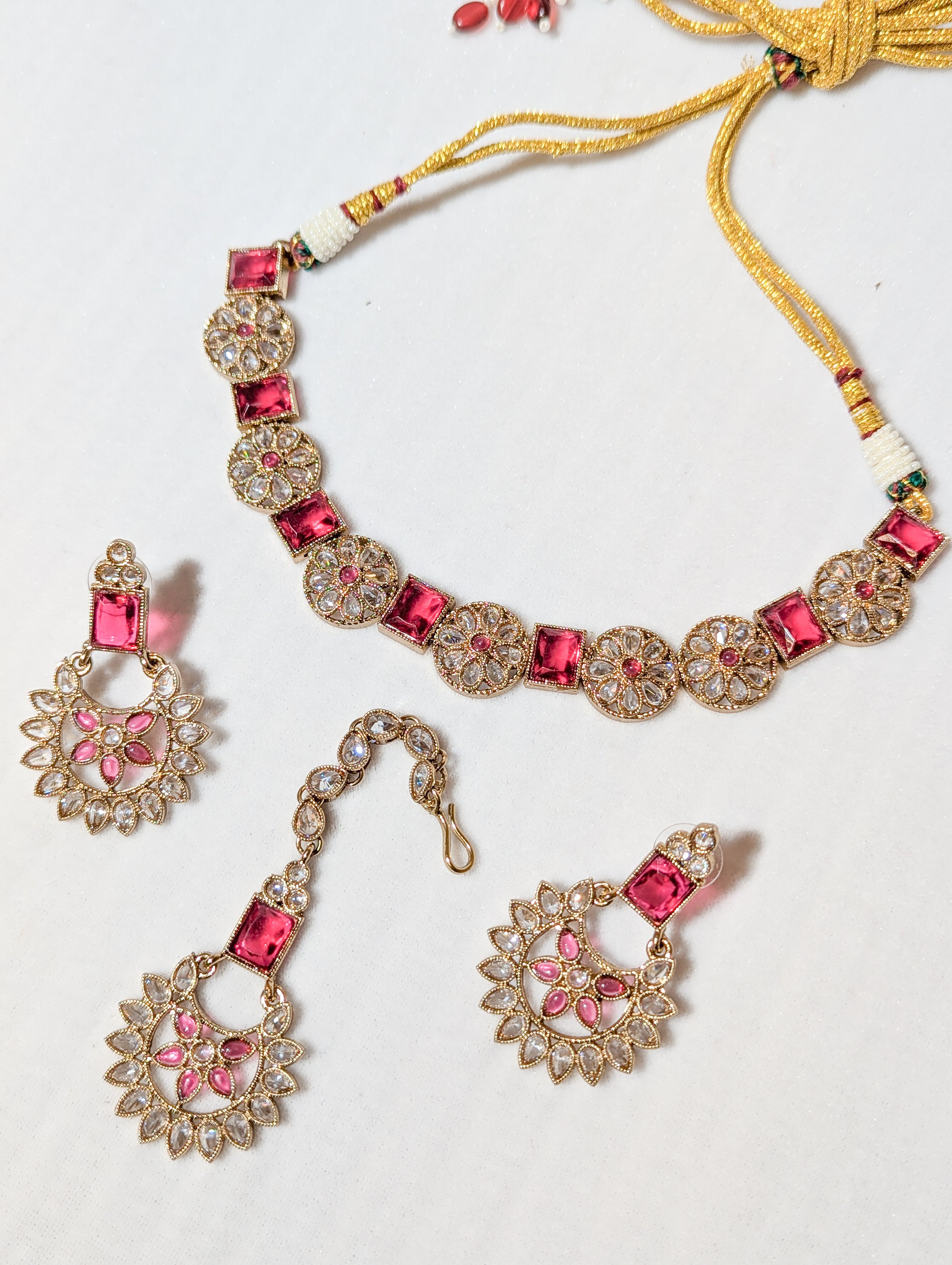 MANVI POLKI Full Set Jewelry - Elegant Indian Bridal Necklace Set for Weddings, Parties & Special Occasions