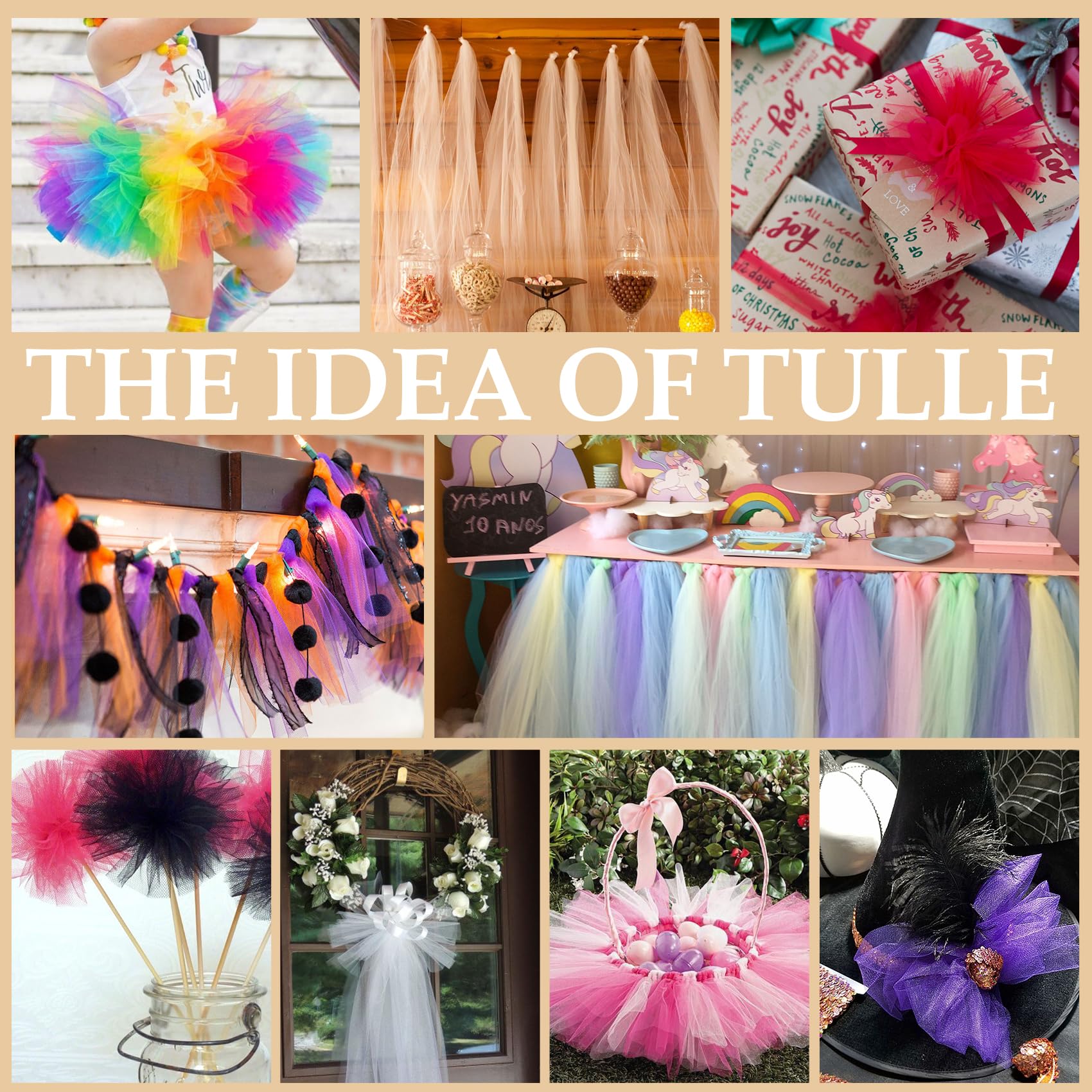 Light Pink Tulle Fabric Roll - 6 Inch x 100 Yards (300 Feet) Sheer Tulle Netting Spool for Tutu Skirts, Gift Wrapping, Wedding Decor, Baby Shower, Valentine's Day Party & DIY Crafts - Perfect for Costumes, Home Decorations and Craft Projects